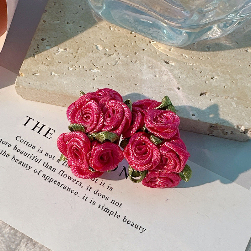 Wholesale Colorful C Shape Flowers Resin Earrings